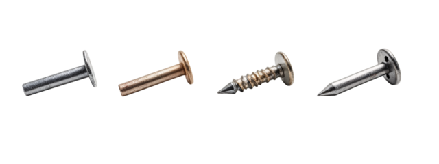 A group of three different types of nails