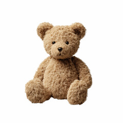 Adorable Brown Teddy Bear Sitting on Blue Transparent background