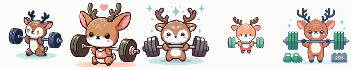 deer vector sport lifting weights