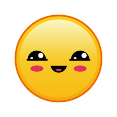 Fototapeta premium Kawaii yellow emoji with half open eyes face Large size of yellow emoji