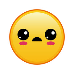 Kawaii yellow emoji with sad face Large size of yellow emoji