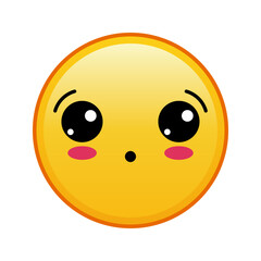 Kawaii yellow emoji with surprised face Large size of yellow emoji