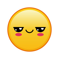 Kawaii yellow emoji with suspicious eyes face Large size of yellow emoji