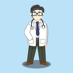 doctor vector, medical personnel on blue background