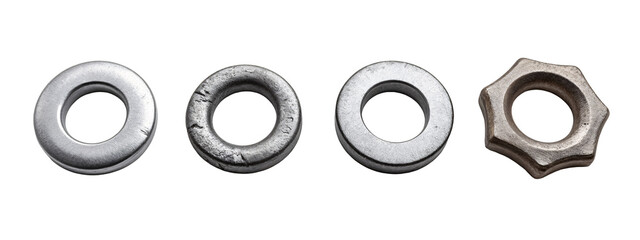 A set of three metal washers