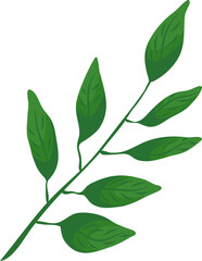 Fototapeta premium Lemon and Leaves Vector Illustration