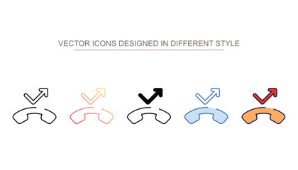 Missed Call icon design with white background stock illustration