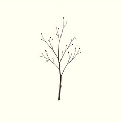 Fototapeta premium Minimalism, Branch, Winter, Nature, Silhouette