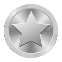 Obraz premium Silver award medal with star Illustration for web and games