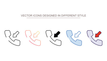 Incoming Call icon design with white background stock illustration