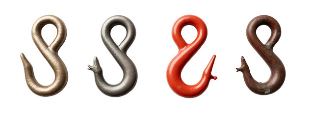 Obraz premium A set of four different colored hooks