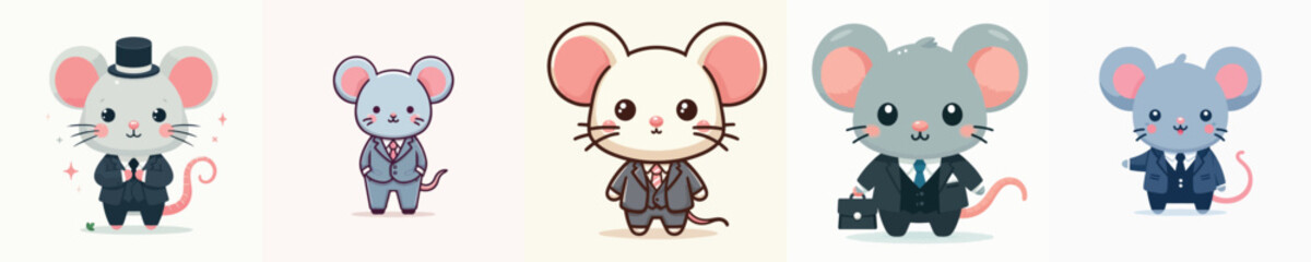 cute mouse vector wearing a suit