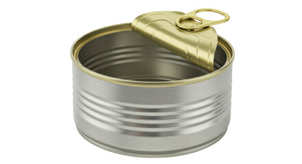Isolated Opened Silver Metal Can