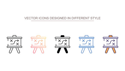 Strategy Presentation icon design with white background stock illustration