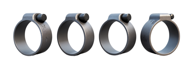 A set of four metal rings