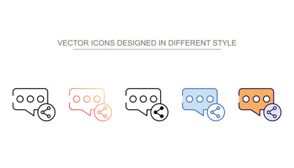 Share Chat icon design with white background stock illustration