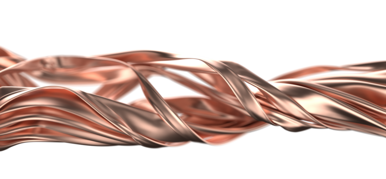 Flying gold cloth isolated on white background 3D render