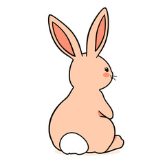Fototapeta premium Cute pink bunny rabbit cartoon isolated on white background