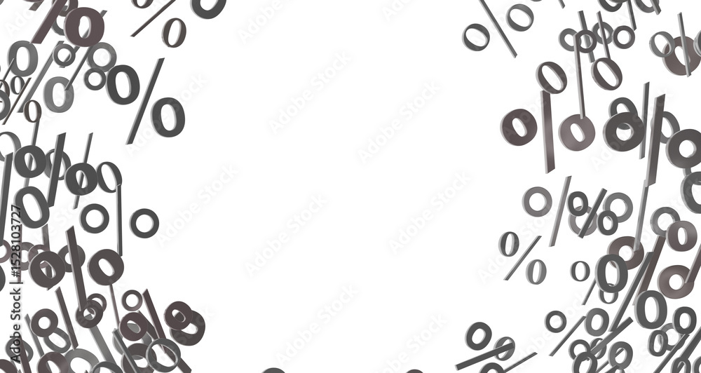 Poster Sales icons floating in the air 3D rendering