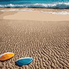 comic book style beach view vector illustration