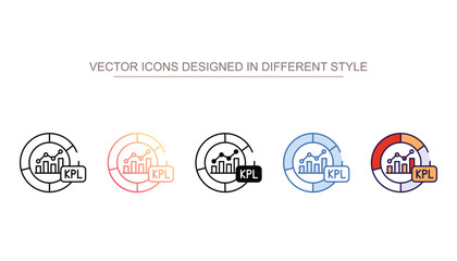 KPI icon design with white background stock illustration