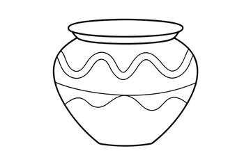 Simple line drawing of a decorative pot or jar
