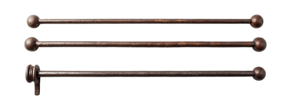 A set of three metal rods