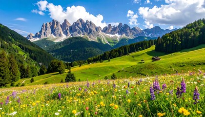 Alpine Meadow with Mountain Vista.