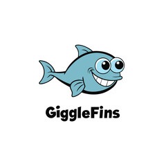 shark cartoon isolated on white background