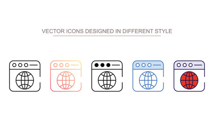 website icon design with white background stock illustration