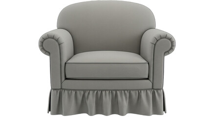 Isolated Cozy Armchair with Ruffled Skirt