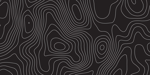 Fototapeta premium Abstract modern topography wavy contour map line and vintace tarrain patch texture grid line wallpaper map white or black background. 