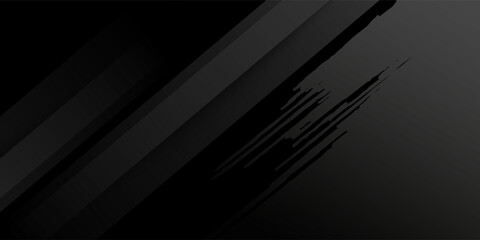 Black abstract background. Elegant dark diagonal shape elements. Modern luxury grey gradient graphic design.