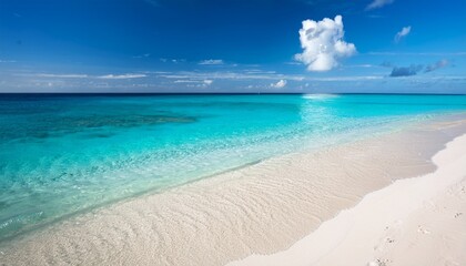 Obraz premium pristine tropical beach with crystal clear turquoise ocean and soft white sand