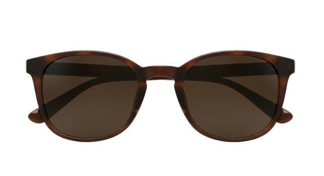 Isolated Tortoiseshell Pattern Sunglasses with Brown Lenses