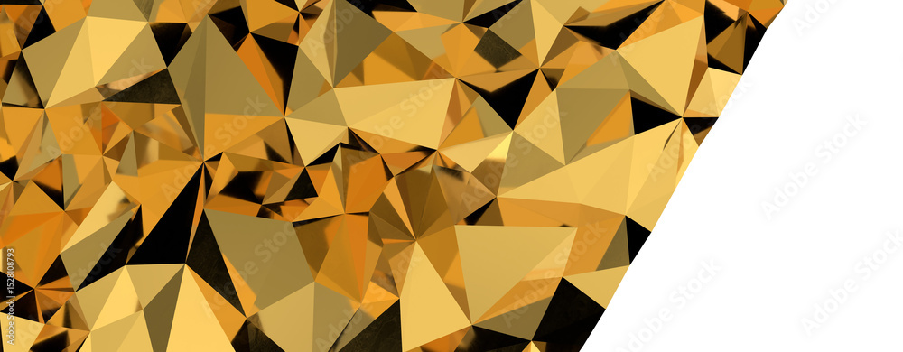 Aufkleber (mehrere werte)gold polygon background 3d rendering, 3d illustration. abstract triangle background. 