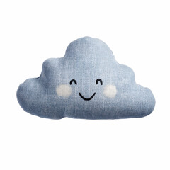 Cheerful Blue Cloud Shaped Textile Pillow for Kids' Room Decor