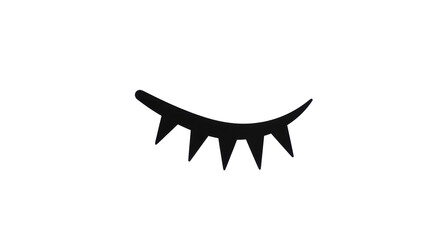 Isolated Stylized Eyelash Silhouette Black