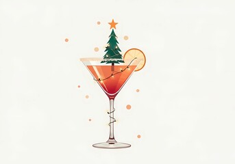 christmas cocktail with decorations