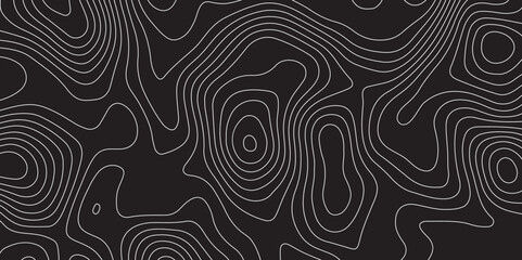 Fototapeta premium Topography white and black map background- Vector geographic contour map. 