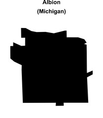 Albion (Michigan) blank outline map