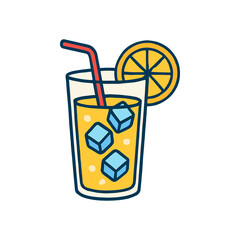 glass of orange juice with straw