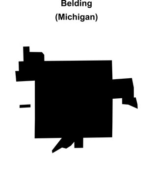 Belding (Michigan) blank outline map