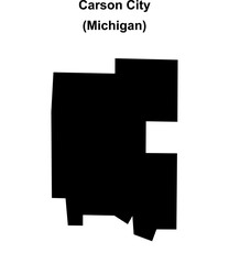 Carson City (Michigan) blank outline map