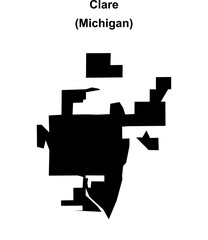 Clare (Michigan) blank outline map
