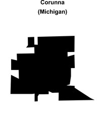 Corunna (Michigan) blank outline map