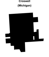Croswell (Michigan) blank outline map