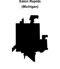 Eaton Rapids (Michigan) blank outline map
