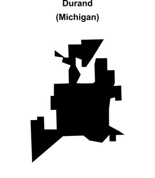 Durand (Michigan) blank outline map