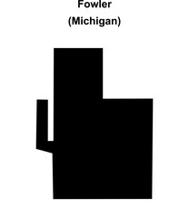 Fowler (Michigan) blank outline map